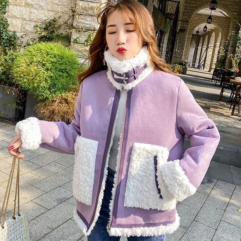 2022 New Autumn Thick Wool Warm Coat Women Casual Fleece Jacket Loose Lady Fur Coat Student Clothes Korean Style Lambswool