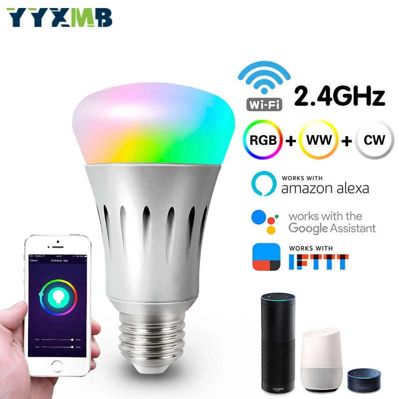 YYXMB умный Голосовое управление tuya wifi светильник RGB + WW CW с регулируемой яркостью