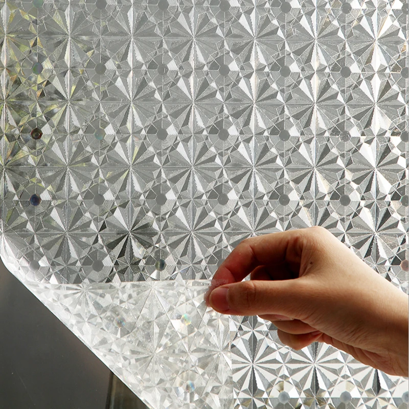 Матовая Радужная 3d пленка для окон виниловая самоклеящаяся Витражного Стекла