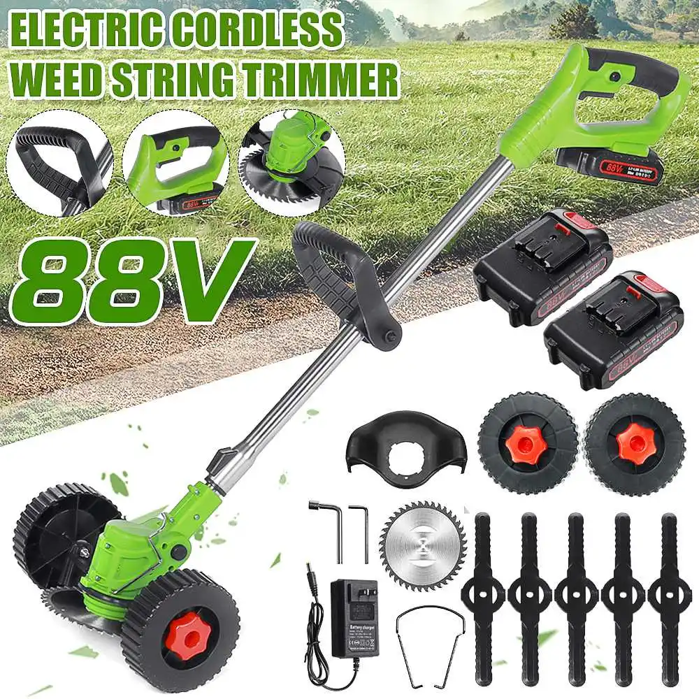 

1880W 88V Cordless Electric Grass Trimmer Lawn Mower Weeds Brush Length Adjustable Cutter Garden Tools for Makita Li-Ion Battery