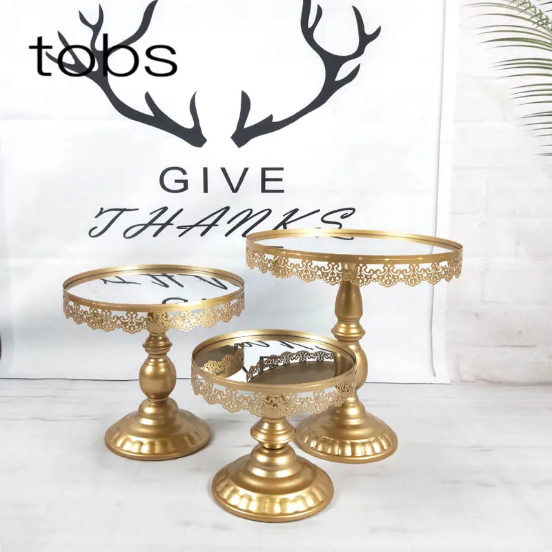 

3 PCS CUPCAKE HOLDER RACK DECORATION WITH CRYSTAL 1 TIER MIRROR METAL CAKE STAND