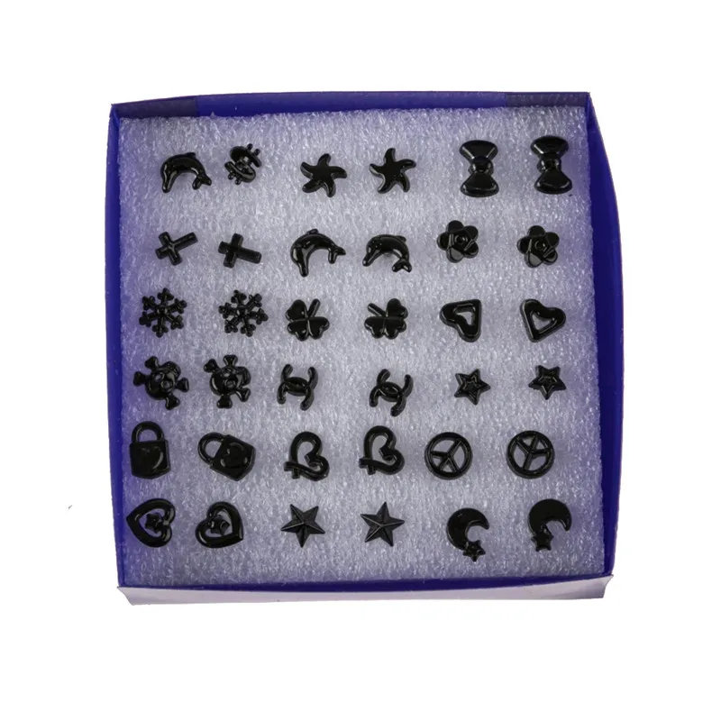 18 пар/уп. милые маленькие геометрические серьги-гвоздики со звездами для женщин и