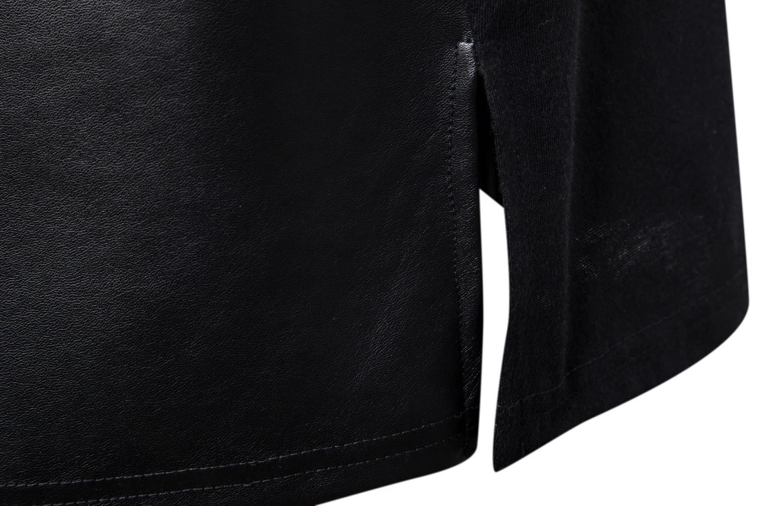2021 Новый Для мужчин's толстовка с капюшоном PU кофты Мужской Slim Fit Искусственная