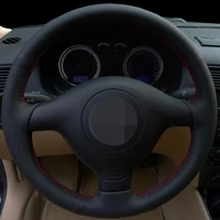 diy black faux leather car steering wheel cover for volkswagen vw golf 4 mk4 1997 2003 passat b5 1996 2005 polo mk6 1999 2005