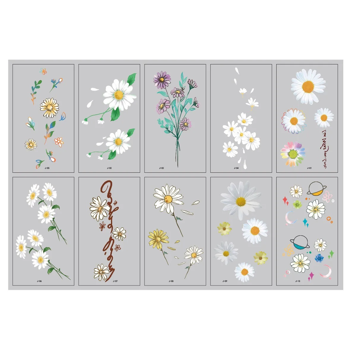 

10pcs Small daisy Tattoo Sticker waterproof small fresh clavicle arm tattoo sticker disposable Temporary Tattoo