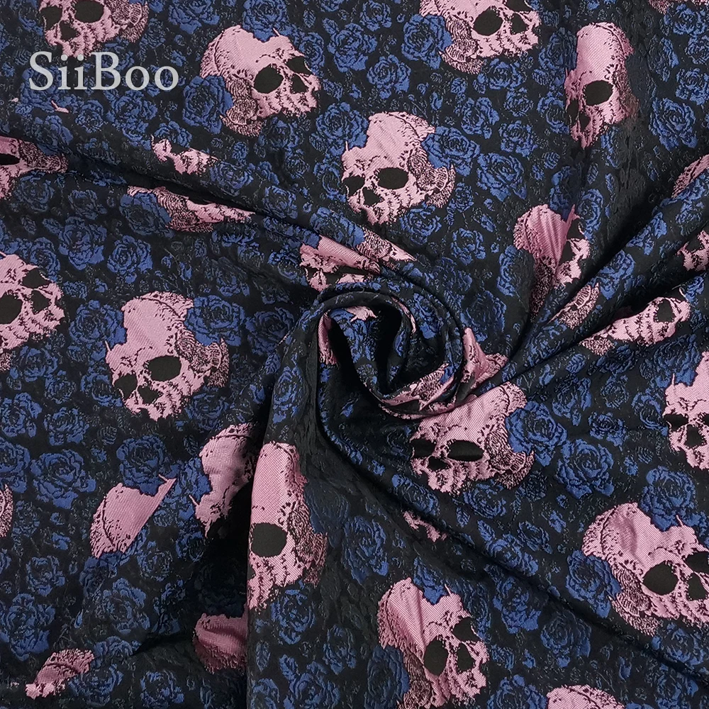 Жаккардовая парчовая ткань розового и желтого цвета в американском ретро-стиле с