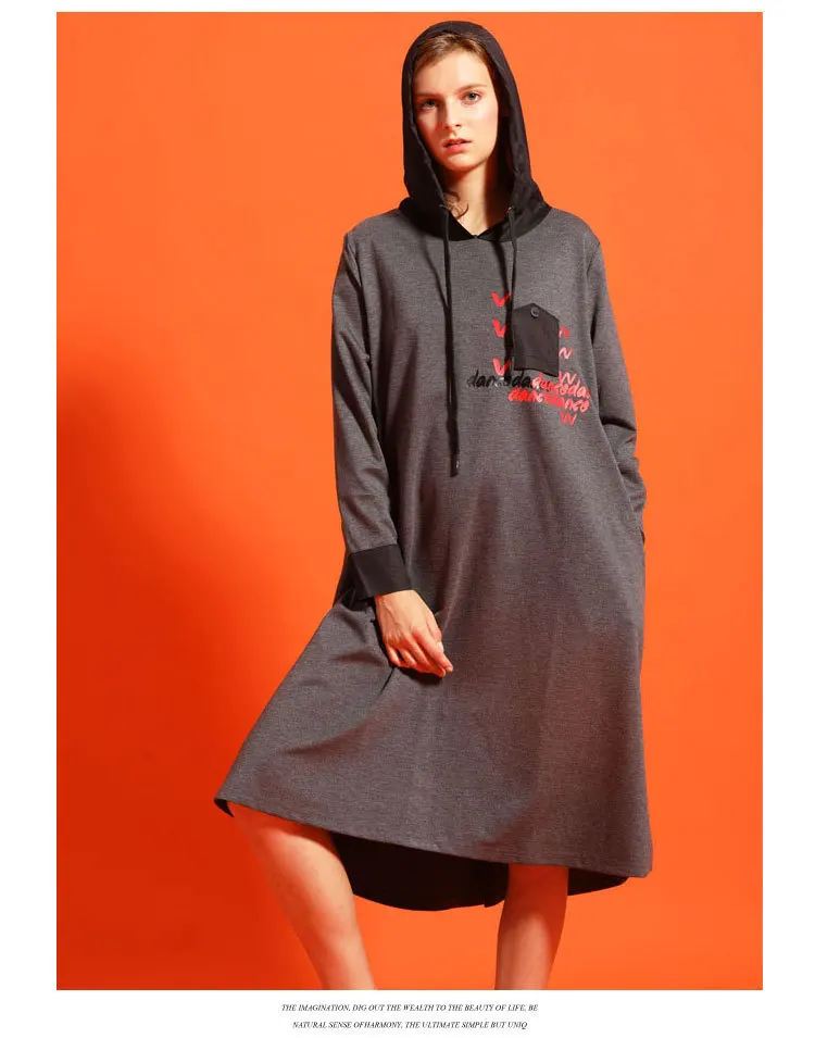 Max LuLu корейская модная одежда в стиле панк женские длинные платья с капюшоном женские винтажные платья с принтом повседневные негабаритные уличные платья