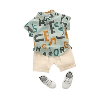new summer baby boys clothes suit children fashion letter cotton shirt shorts 2pcssets toddler casual clothing kids tracksuits