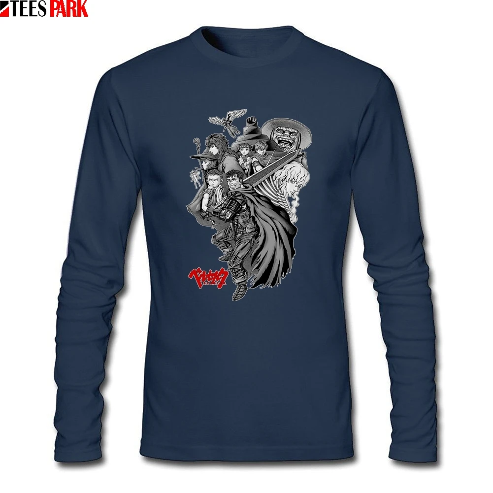 Anime Berserk T Shirts Men Funny 100% Cotton Long Sleeve T-shirt Male Clothing Top Printed Tshirt For Adult | Мужская одежда