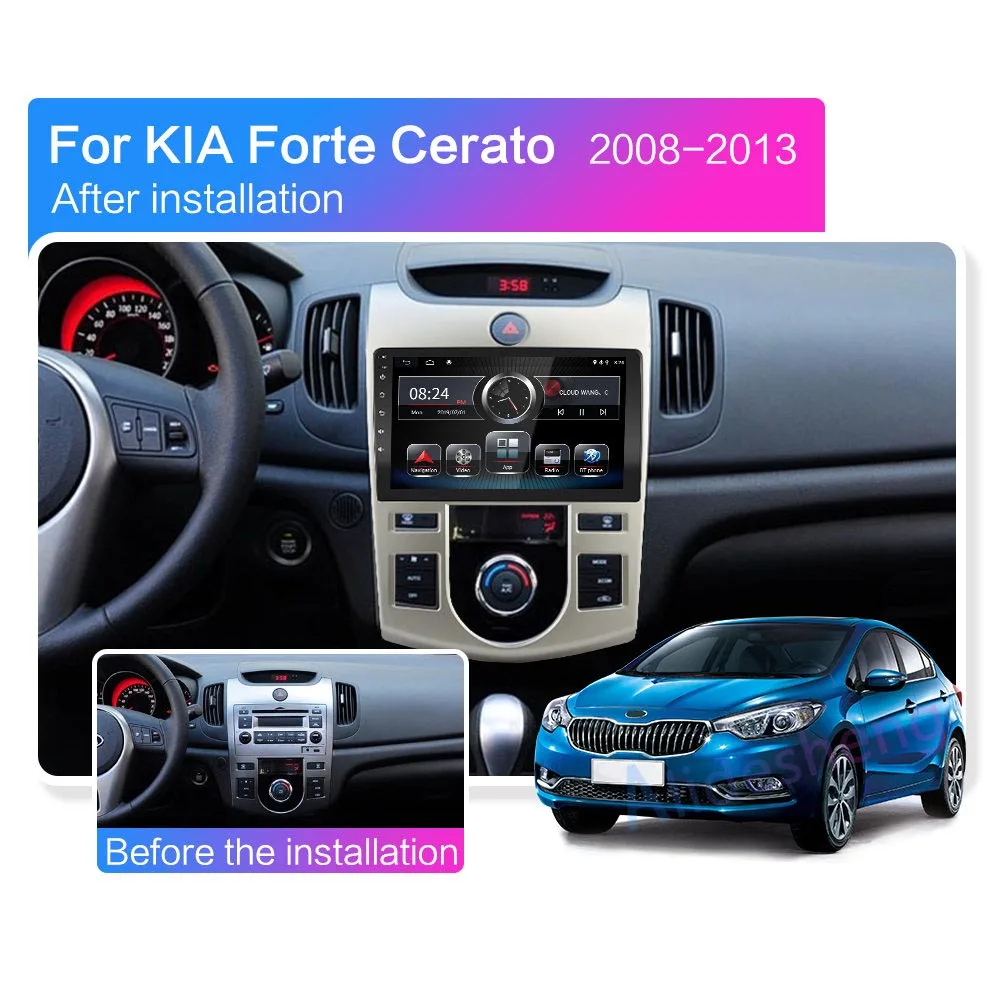 Автомагнитола для KIA Cerato 2 Forte MT AT porte koup 2008 2013 Android мультимедийный проигрыватель