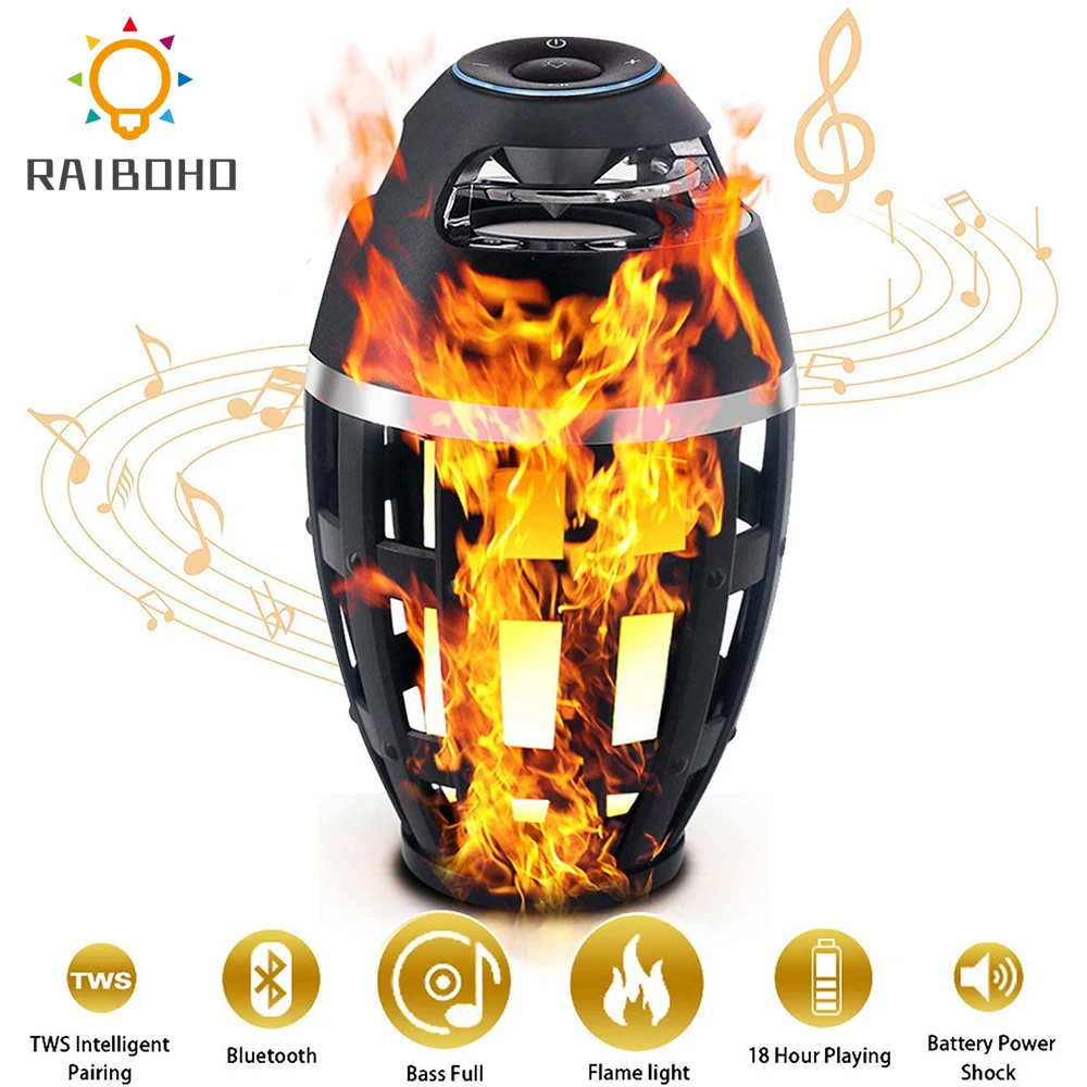 Динамик со светодиодной подсветкой s фонарь НКА с эффектом пламени уличная