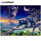 Алмазная живопись Z2577, полноразмернаякруглая картина с леопардовым рисунком, вышивка крестиком, мозаика с кристаллами