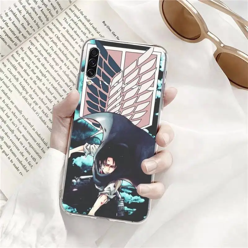 

Anime Attack On Titan Levi Ackerman Phone Transparent Samsung s9 s10 s20 Huawei honor P20 P30 P40 xiaominote mi 9 pro lite plus