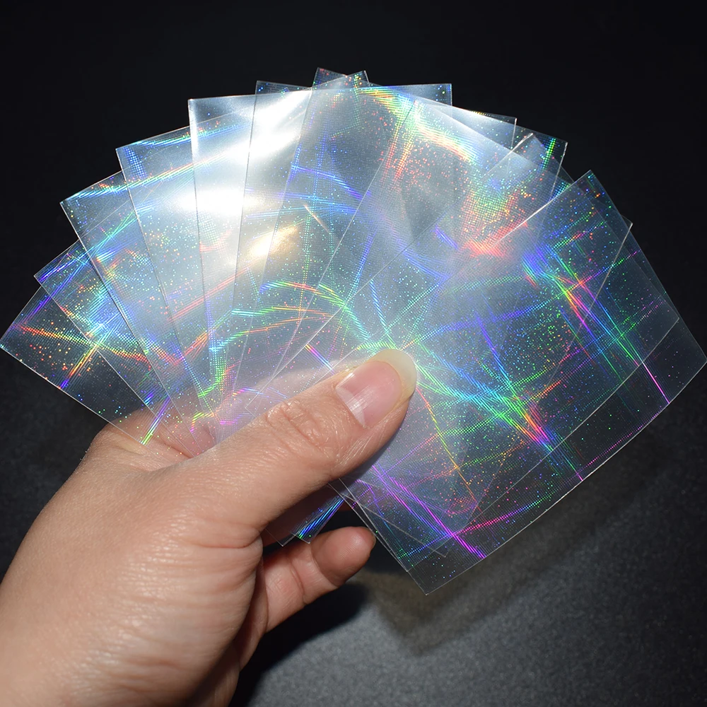 200pcs 57x87mm UNSEAL Plaid Small Cards Transparent Laser Clear Sleeves Korea Idol Photo Protector Trading Shield Cover | Спорт и