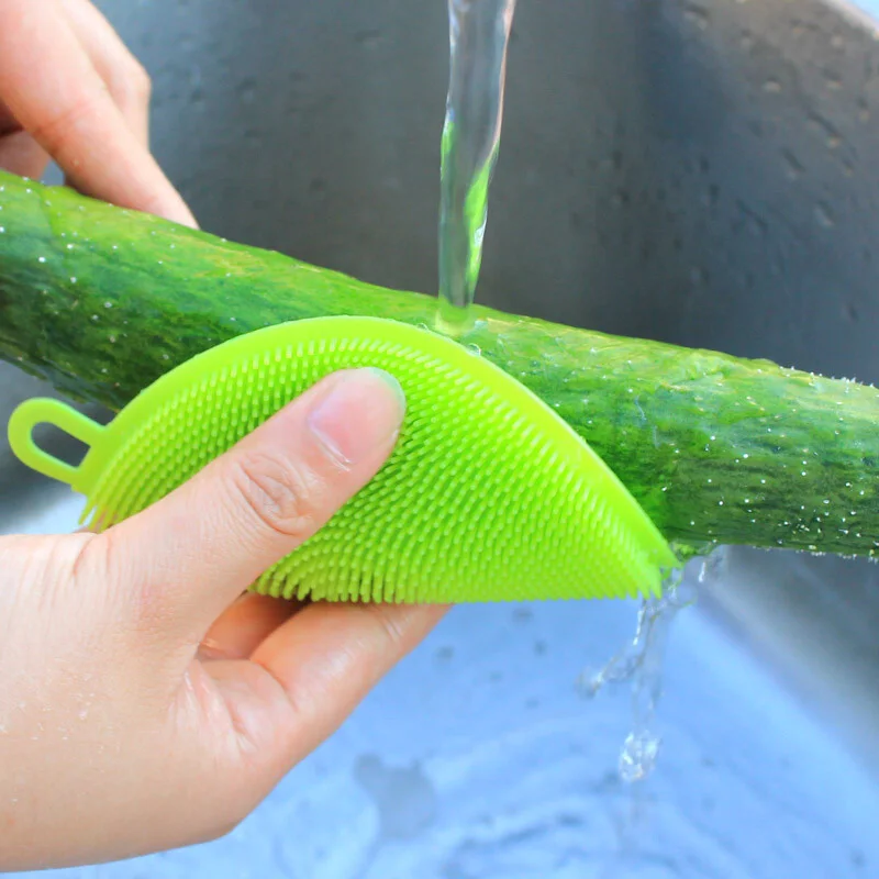 

Silicone Wash Dish Brush Multipurpose Antibacterial Cleaning Kitchen Tool Scrubber HK3