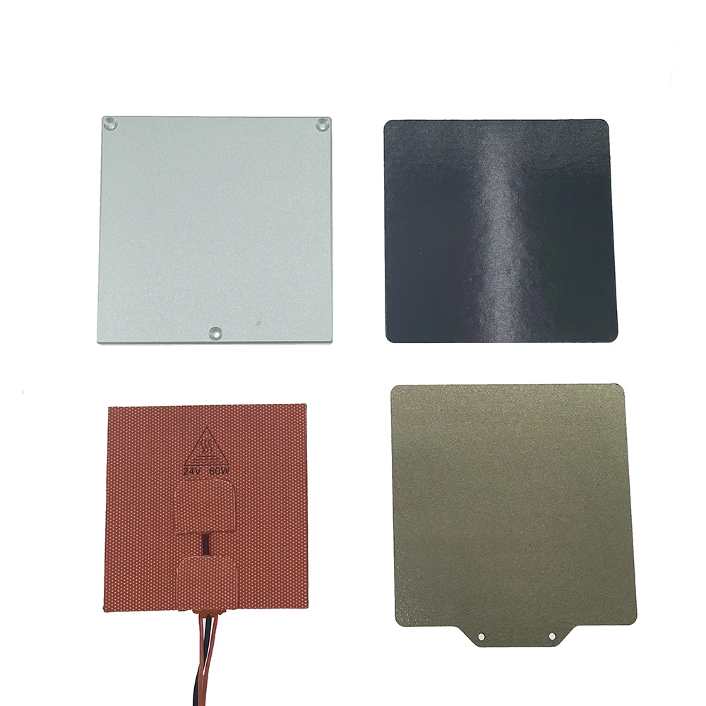 v0 1 3d printer heated bed kit 24v 60w silicone pad 120120 aluminum plate and pei steel sheet for voron 0 1 parts free global shipping