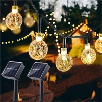 solar string lights 2 pack 30 led 19 8ft outdoor crystal ball christmas decoration light waterproof solar patio lights decor
