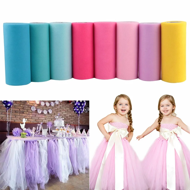 6 дюймов 25 ярдов США тюль рулон катушки органзы Ткань Ремесло пачка юбка детский