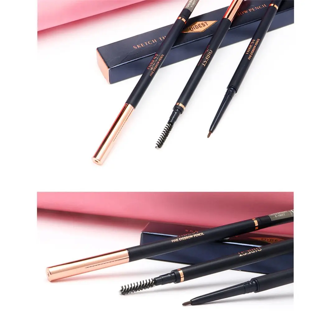 Автоматический водонепроницаемый тонкий татуажный подводка для глаз и карандаш для бровей с щеточкой на долгое время использования.