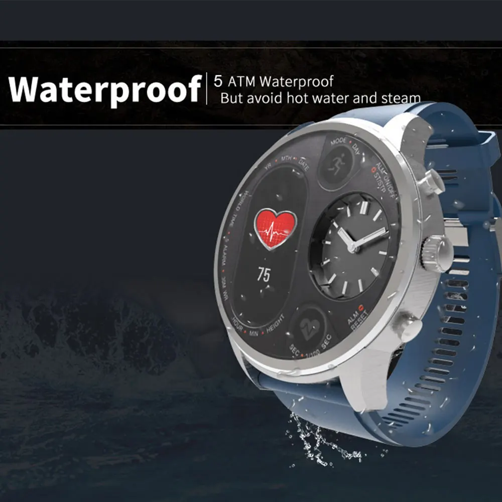 T3 Смарт-часы для телефона IOS Android с двойным механизмом водонепроницаемые IP67