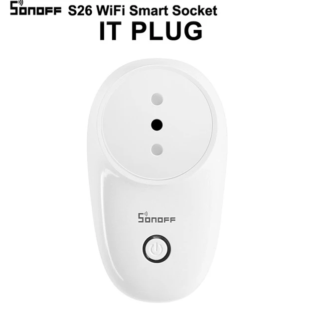 Sonoff S26 Базовая Wifi умная розетка US/EU/UK/AU/BR, беспроводная вилка, умный дом, выключатель питания, розетка, работает с Google Home Alexa - Цвет: sonoff S26-IT plug