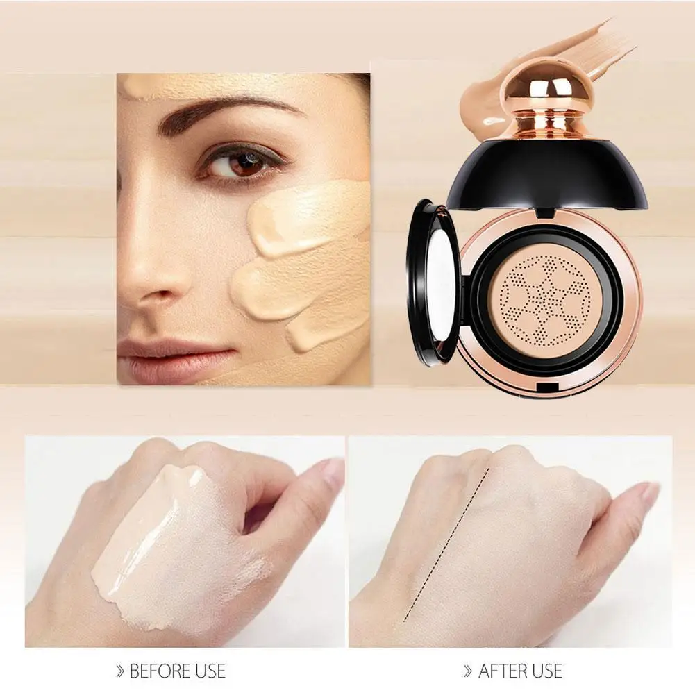 

BB Cream Air Cushion Mushroom Head CC Foundation Moisturizing Waterproof Thin Concealer Brighten Light Nature Makeup No Blo F9L9