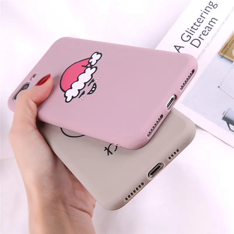KJOEW Рождественская шапка с рисунком чехол для iPhone 7 телефона 8 6 6S Plus XR XS X Xs Max