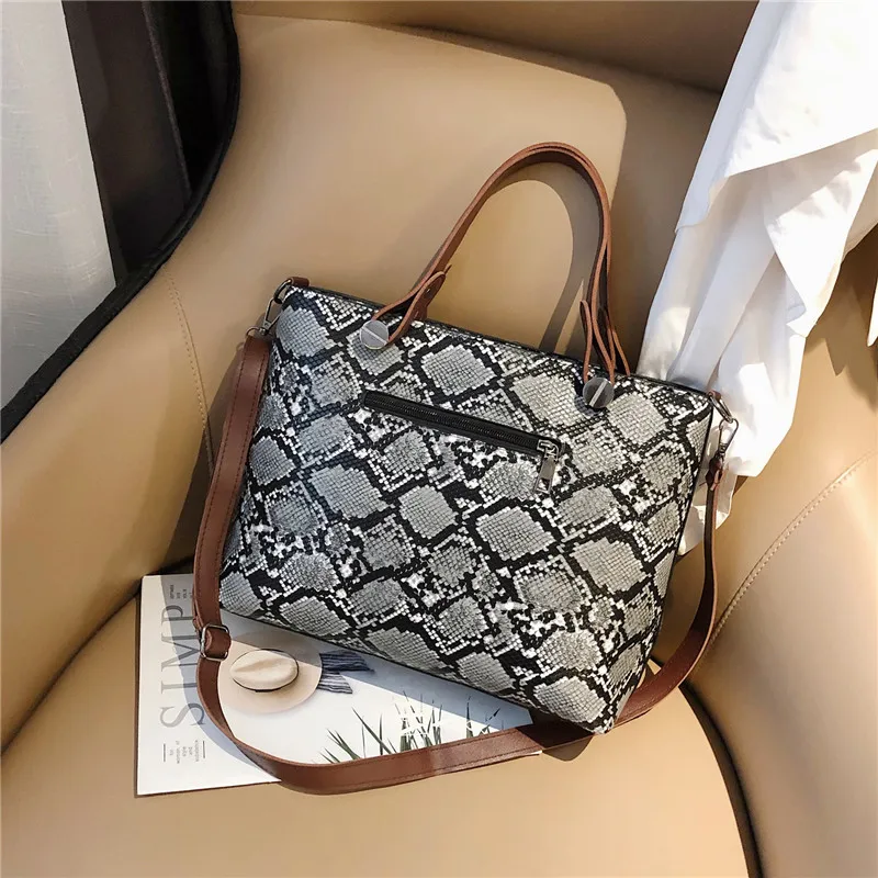 MoneRffi женская сумка змеиная Большая вместительная 2019 новая брендовая
