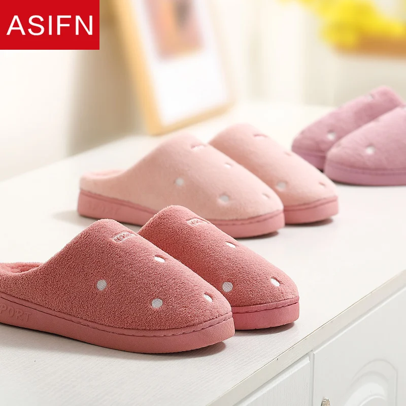 

Домашние женские меховые тапочки ASIFN, теплые, плюшевые, для спальни, пар, для зимы
