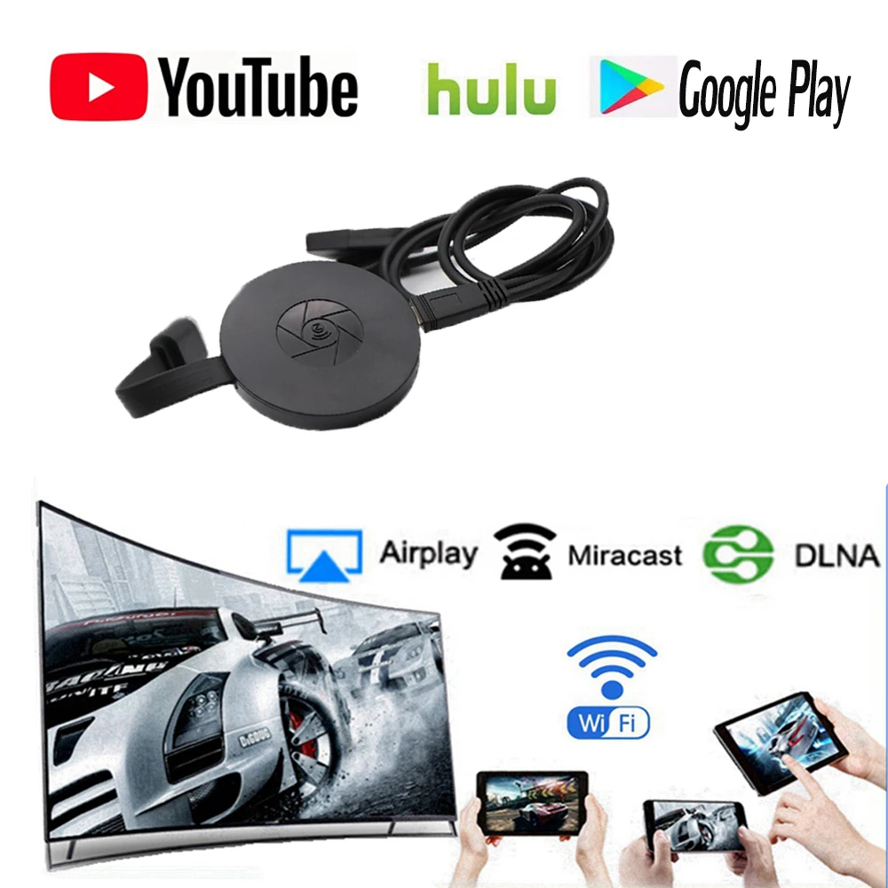 Новинка 1080p WiFi Дисплей Dongle YouTube AirPlay Miracast TV Stick для Google G2 G3 Chrome Crome Cast Cromecast