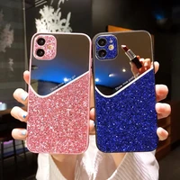 for iphone 12 pro case makeup mirror sequins glitter phone case for iphone 12 11 pro max xs max xr 8 7 plus x soft bumper cover