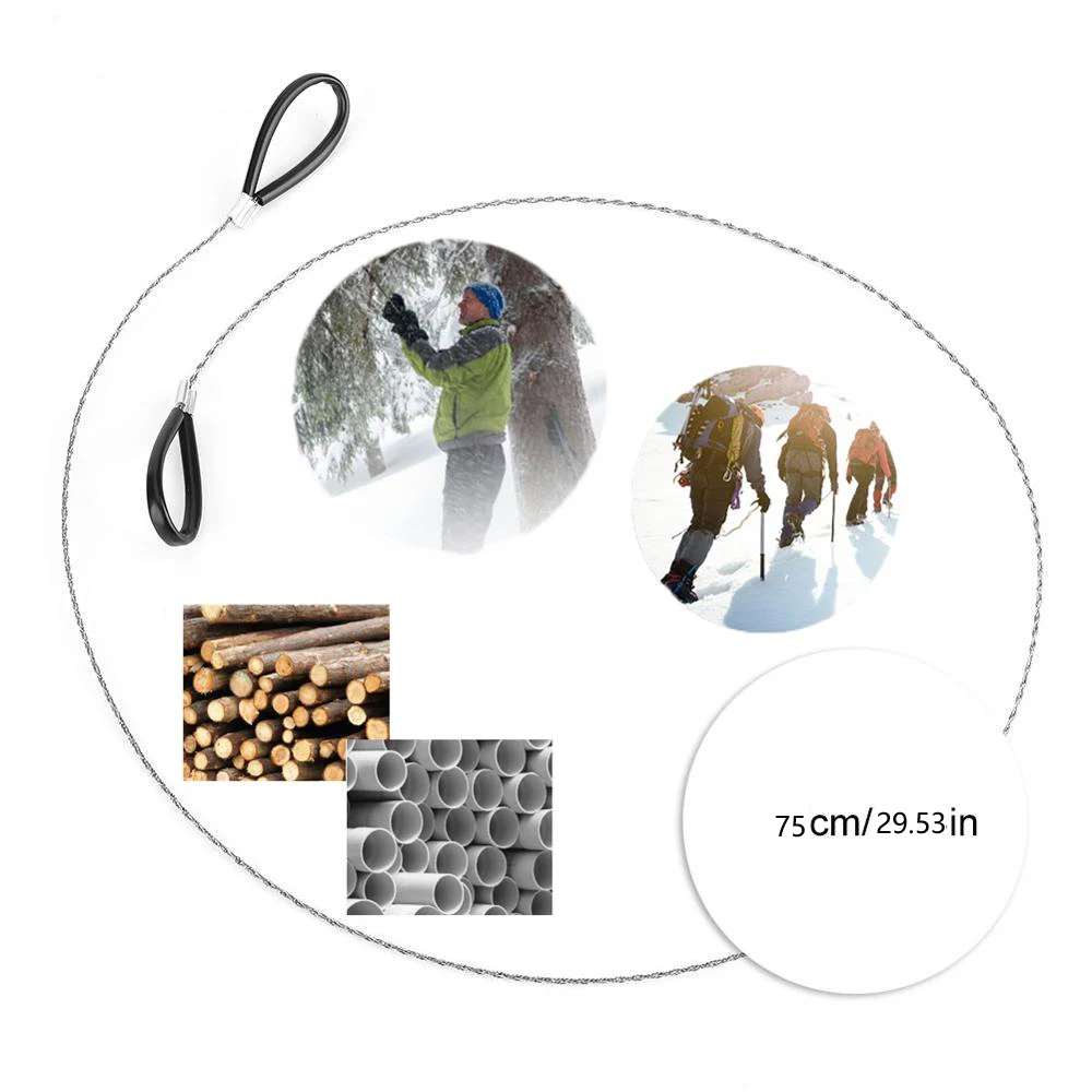 Стальная ручная цепная пила для выживания на природе Проволочная прокрутка