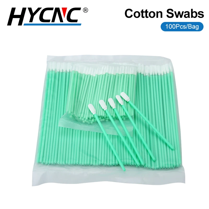 

100 Pcs Bag Laser Cleaning Cotton Swab Dust-Free Anti-Static Cleaning Non-Woven Cotton For Focusing Lens Protection Window