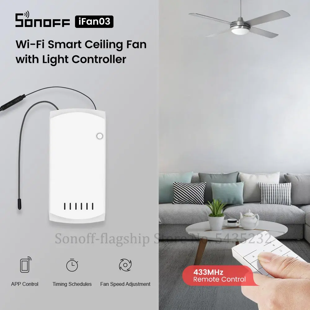 Потолочный вентилятор Itead SONOFF iFan03 Wifi модуль переключения умный светильник