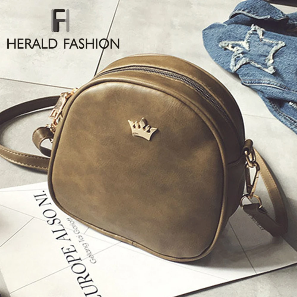 Herald Fashion женская наплечная сумка из искусственной кожи с короной маленькая