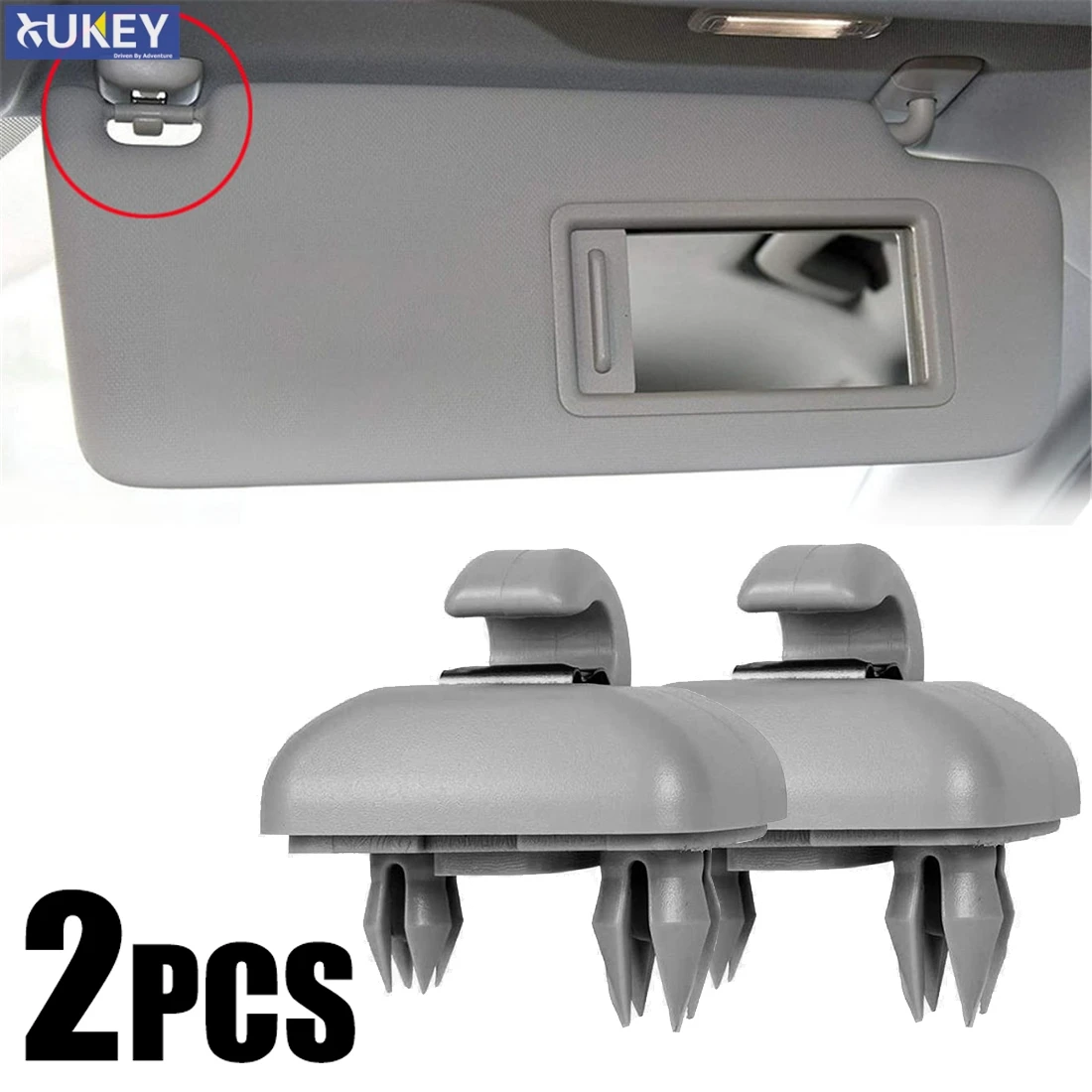 

2Pcs For Audi A1 A3 A4 A5 Q3 Q5 S3 S4 S5 TT Allroad 8U0857562A Grey Interior Gray Sun Visor Clip Holder Hook Bracket Hanger