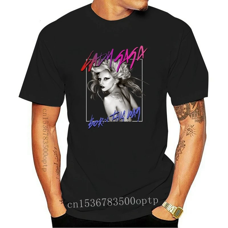 

New Lady Gaga Born This Way Concert Shirt Adult Black Band Tour Pop Music Men Hot Sale 2021 Men T Shirt