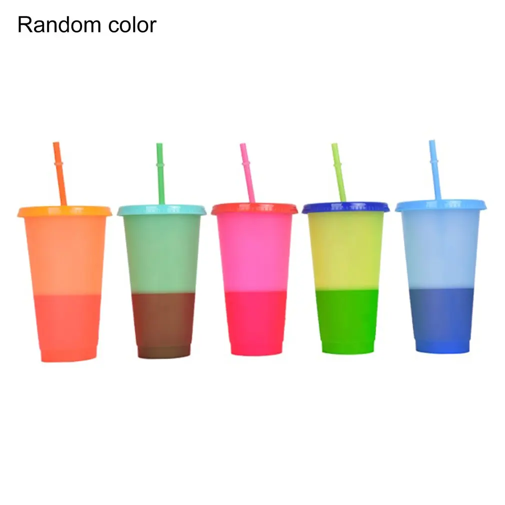 

5 шт., прочная крышка для стакана из полипропилена, меняющая цвет от температуры