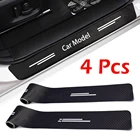 4 шт., защитные наклейки на порог автомобильной двери, из углеродного волокна
