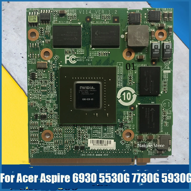 Видеокарта 9600M GT 9600MGT 512MB для Acer Aspire 5920 6920 8920 9920 5520 4930 4925 6930 DDR2|gt nvidia|gt 2gt 3 |
