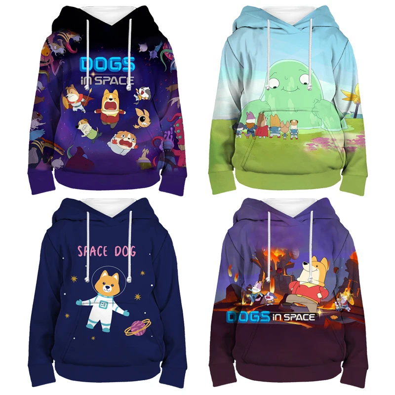 

Kids Dogs in Space 3D Print Hoodies Boys Girls Anime Sweatshirts Tops Coats Children Cartoon Pullovers Casual Outwears Sudadera