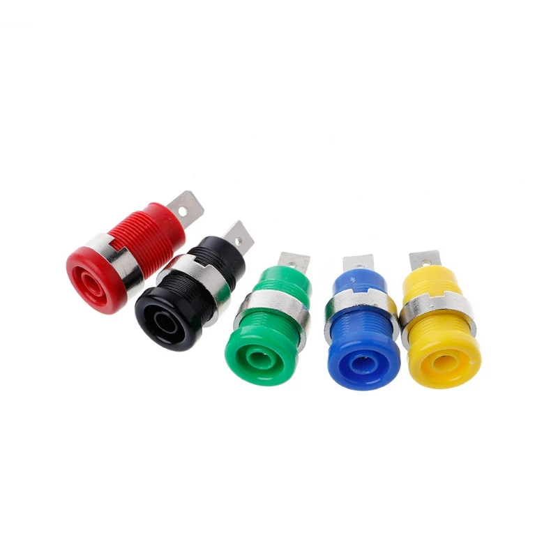 

5 pieces of 4mm banana plug female jack socket plug wire connector 5 colors, safe and durable, your best partner