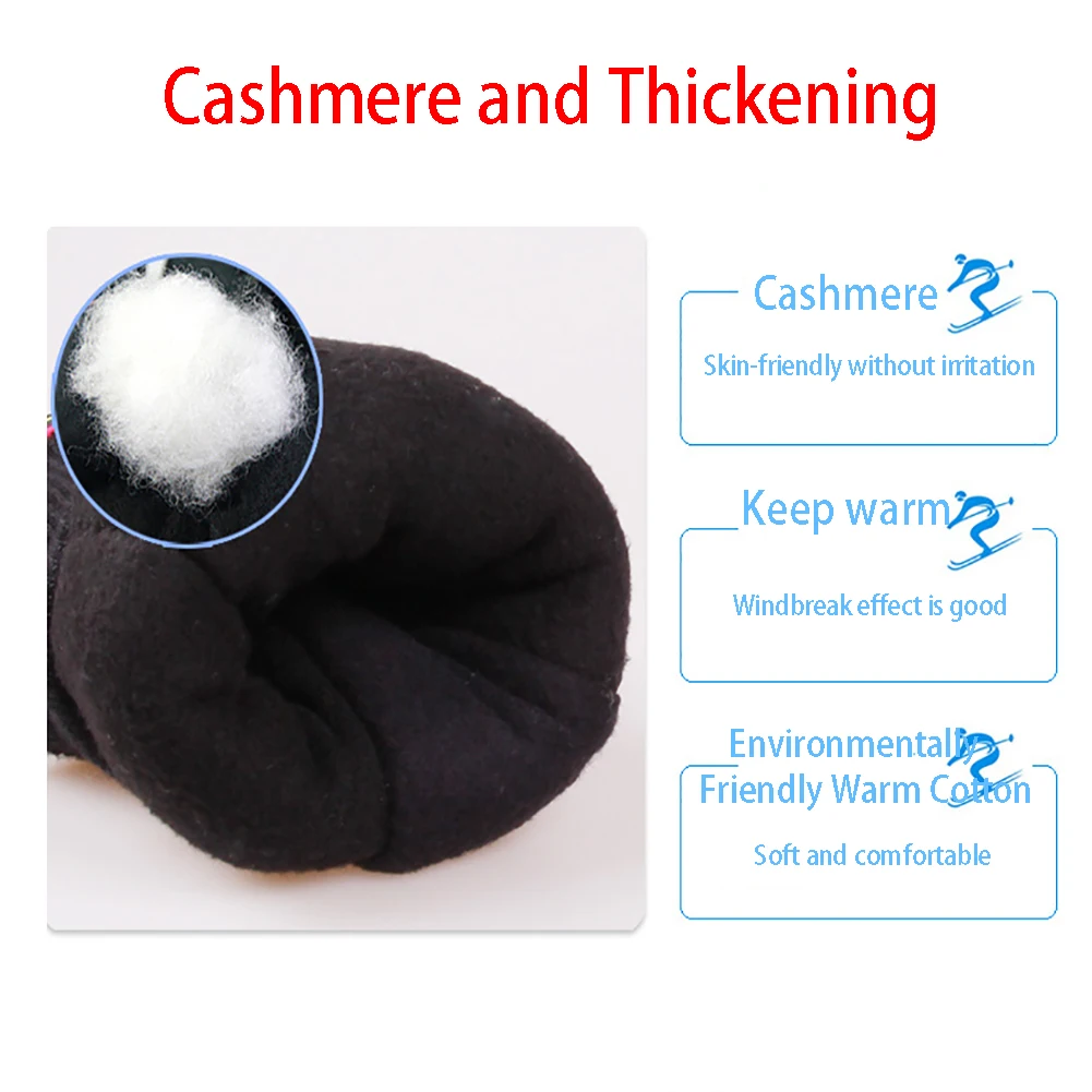 

1 Pair Ski Gloves Outdoor Thickened Anti Slip Adjustable Insulated Adult Cycling Windproof Waterproof Snowboard Warm Men Women