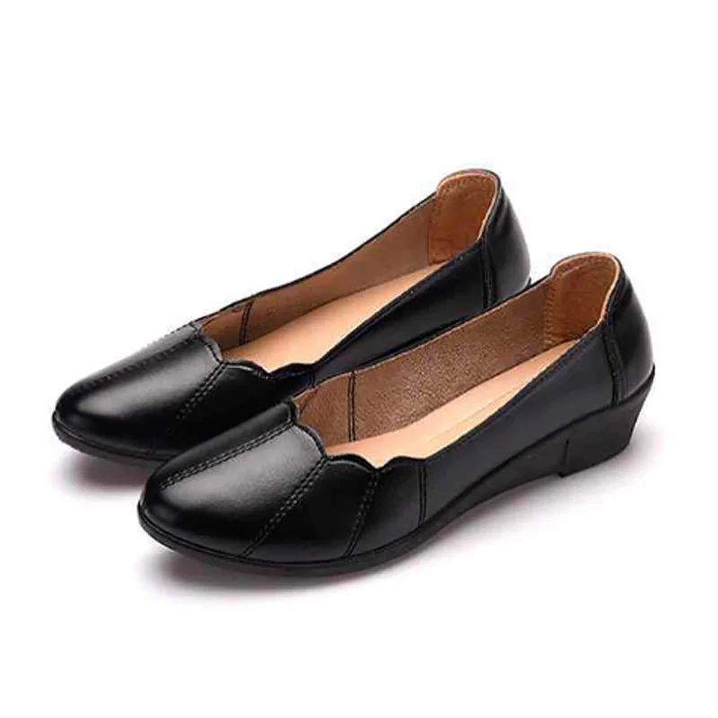 

Trekking shoes for women leather flat loafers black slides comfort summer flats female boat shoes