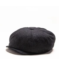 male plus size ivy hat big head man felt newsboy cap dad leisure beret caps winter wool flat octagon caps 55 59cm