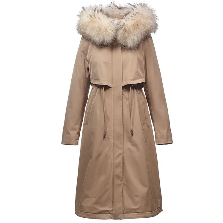 

2019 winter high-end women's detachable liner fur collar new women's down jacket to overcome live noodles