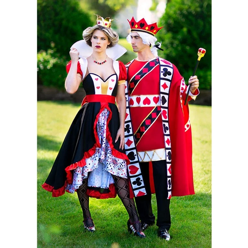 Взрослые дети Король Косплей Костюм красные сердца драгоценный король мальчиков
