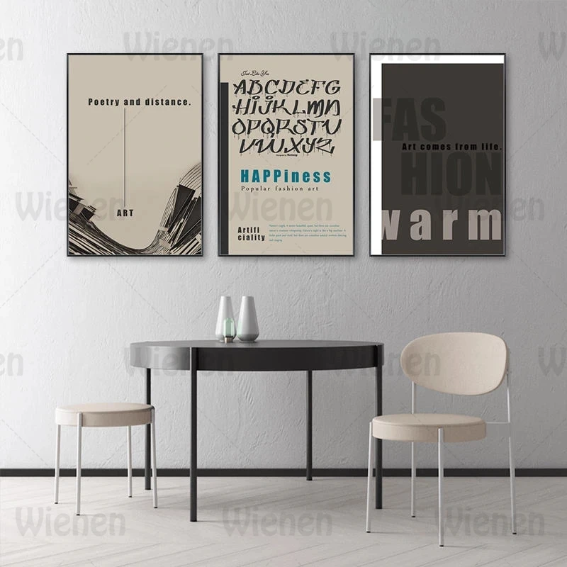 

Fashion Art Black and Brown Letters Quote Canvas Painting Vintage Wall Art Poster Cafe Decor Living Room Scandinavian Home Decor