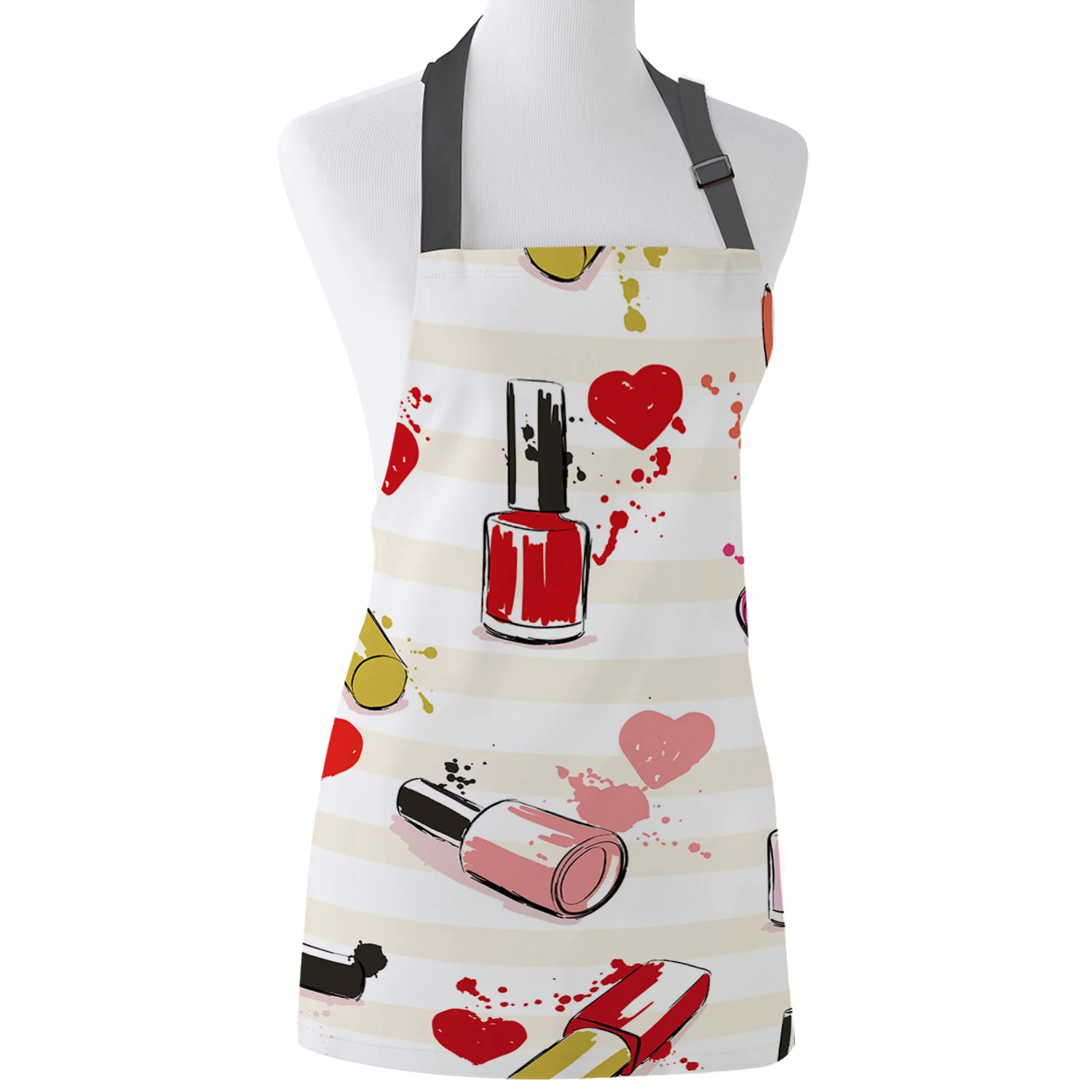 

Tophome Kitchen Apron Cosmetic Nail Polish Female Cartoon Adjustable Canvas Aprons for Men Women Kids Home Cleaning Tools