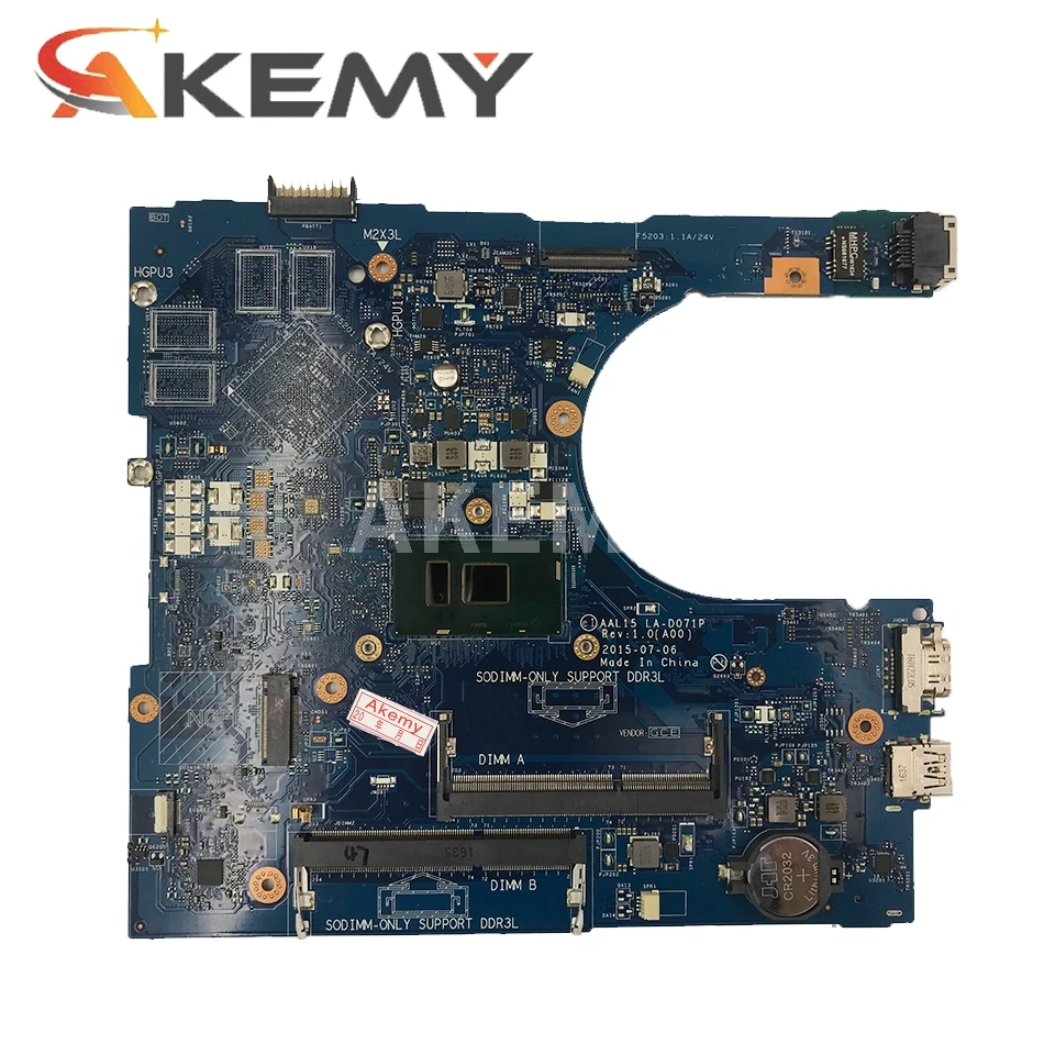 Akemy материнская плата для ноутбука DELL Inspiron 5559 i7-6500U CN-086V8H 086V8H LA-D071P SR2EZ DDR3L